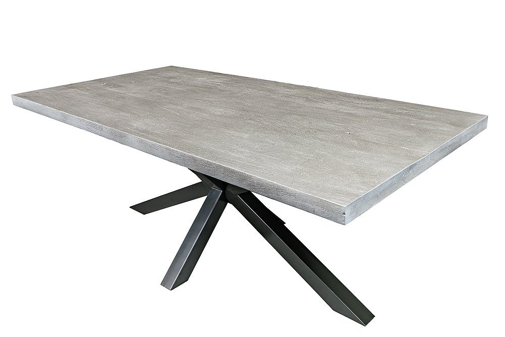 · · (Einzelartikel, 1-St), riess-ambiente 200cm Mango-Massivholz grau Platte Esstisch 5cm Stern-Gestell anthrazit · Metall / GALAXIE Industrial ·