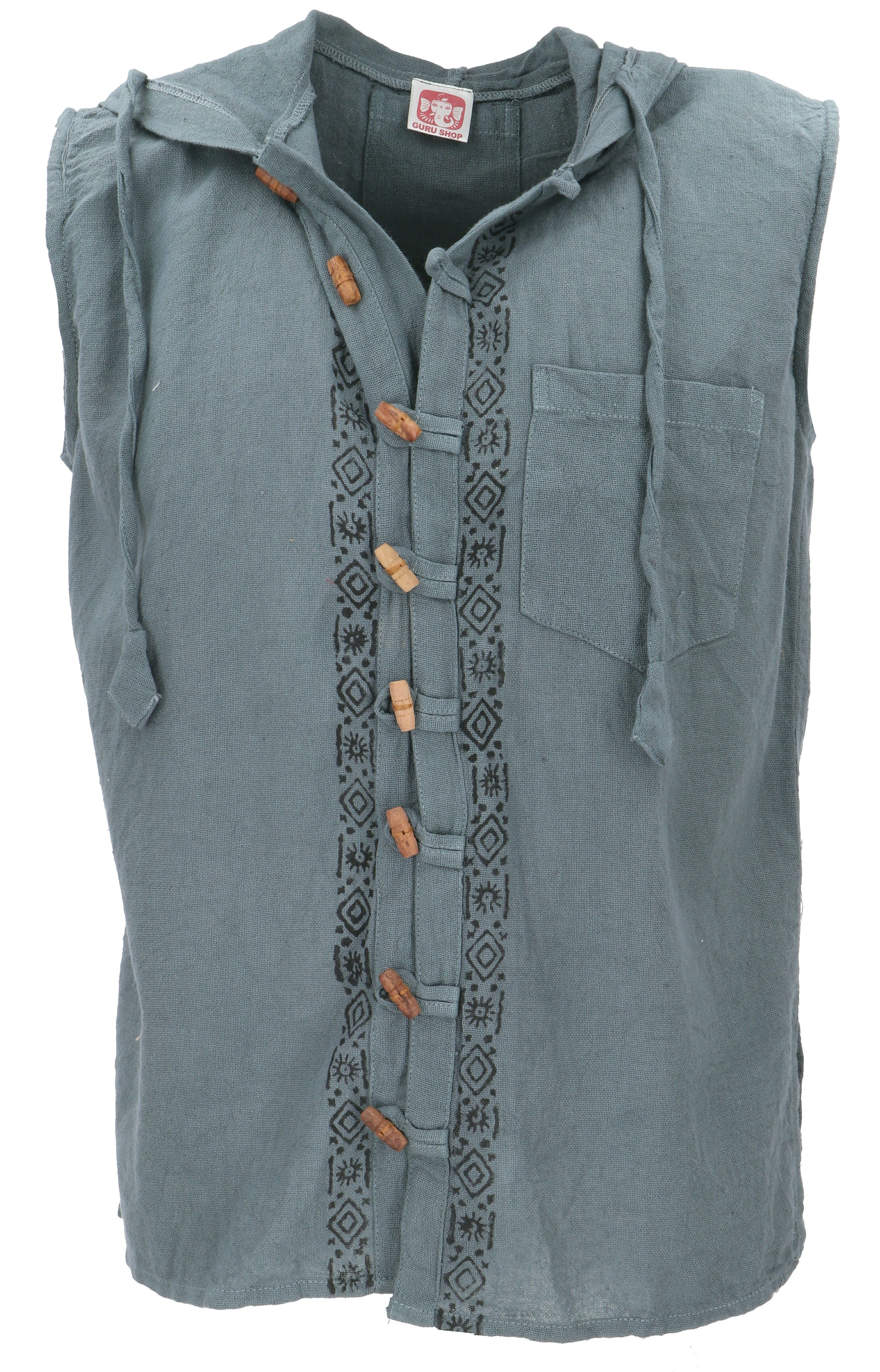 Guru-Shop Hemd & Shirt Natürliches Hemd aus Indien, Top mit Kapuze -.. Ethn günstig online kaufen