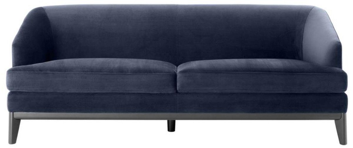 Casa Padrino Sofa Schwarz 90 Luxus - Mitternachtsblau 195 x x Luxus Sofa / Möbel 75 cm Wohnzimmer H