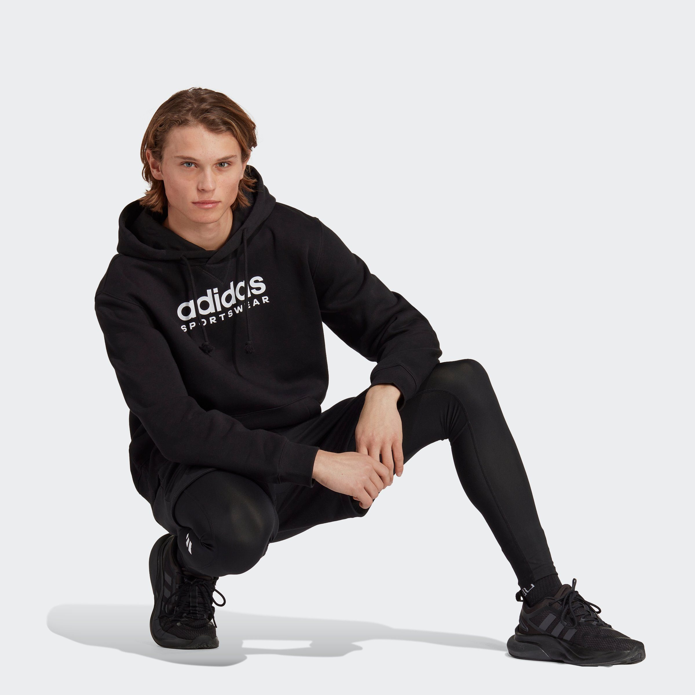 Kapuzensweatshirt Black ALL adidas HOODIE Sportswear FLEECE SZN GRAPHIC