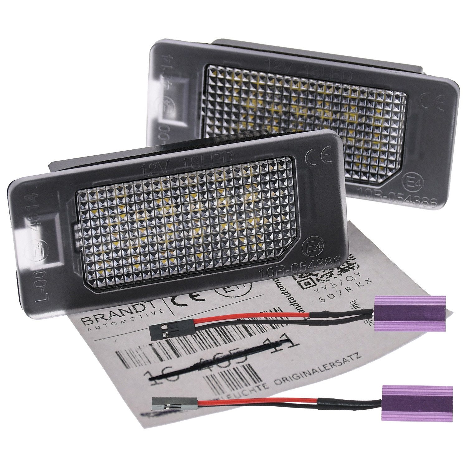 BRANDT AUTOMOTIVE KFZ-Ersatzleuchte LED Kennzeichenleuchten Auto Kennzeichenbeleuchtung + Kabel, für Bentley Bentayga I 4V (16–20); Continental Flying Spur II 3W (