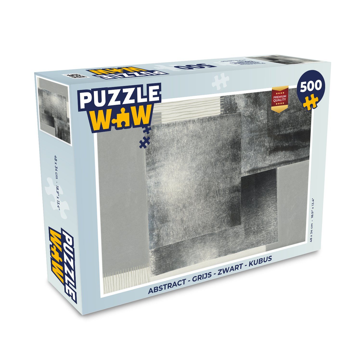 MuchoWow Puzzle Abstrakt - Grau - Schwarz - Würfel, 500 Puzzleteile, Foto-Puzzle, Bilderrätsel, Puzzlespiele, Spielzeug