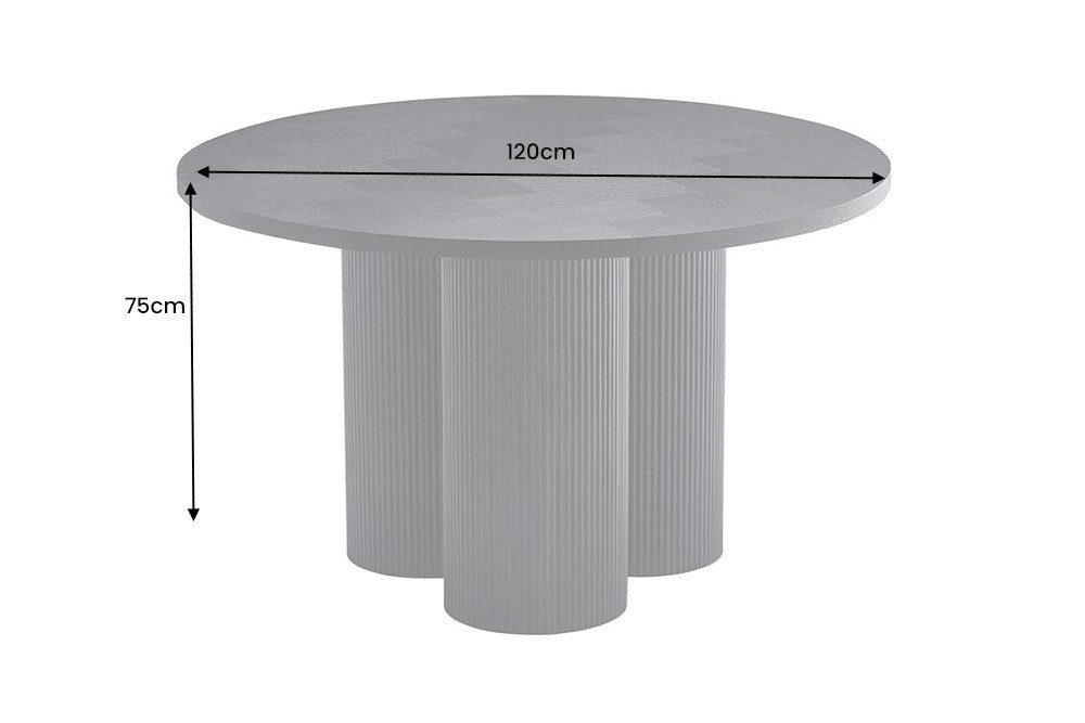 riess-ambiente Esstisch BABYLON 120cm schwarz - Eiche-Echtholzfurnier, MDF, Säulenfüße, rund (Einzelartikel, 1-St), Moderner Wohnzimmertisch mit dunklem Finish - Platz für vier Personen