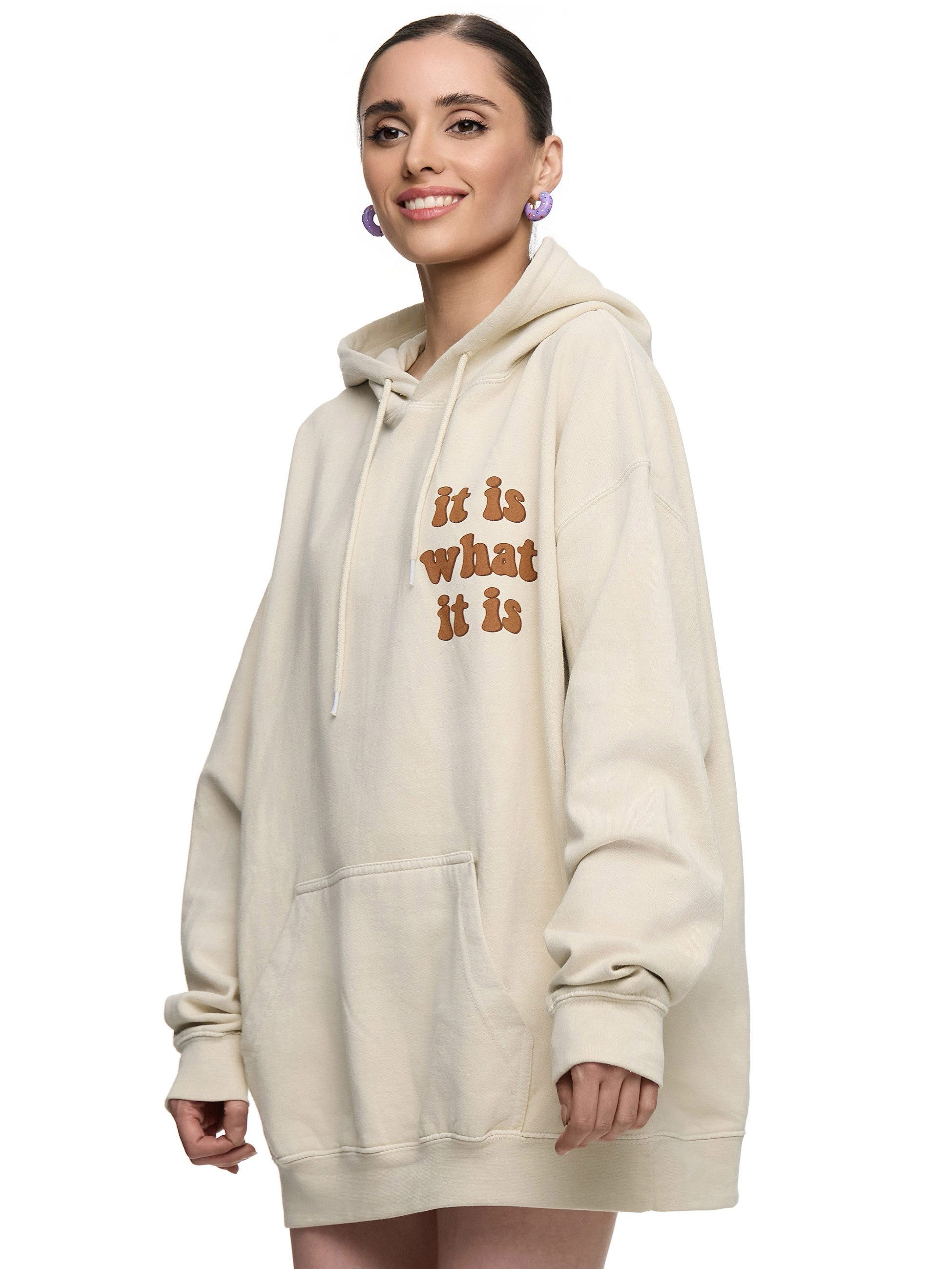 Worldclassca Hoodie Worldclassca Oversized "IT IS" Print Hoodie Kapuzenpull günstig online kaufen