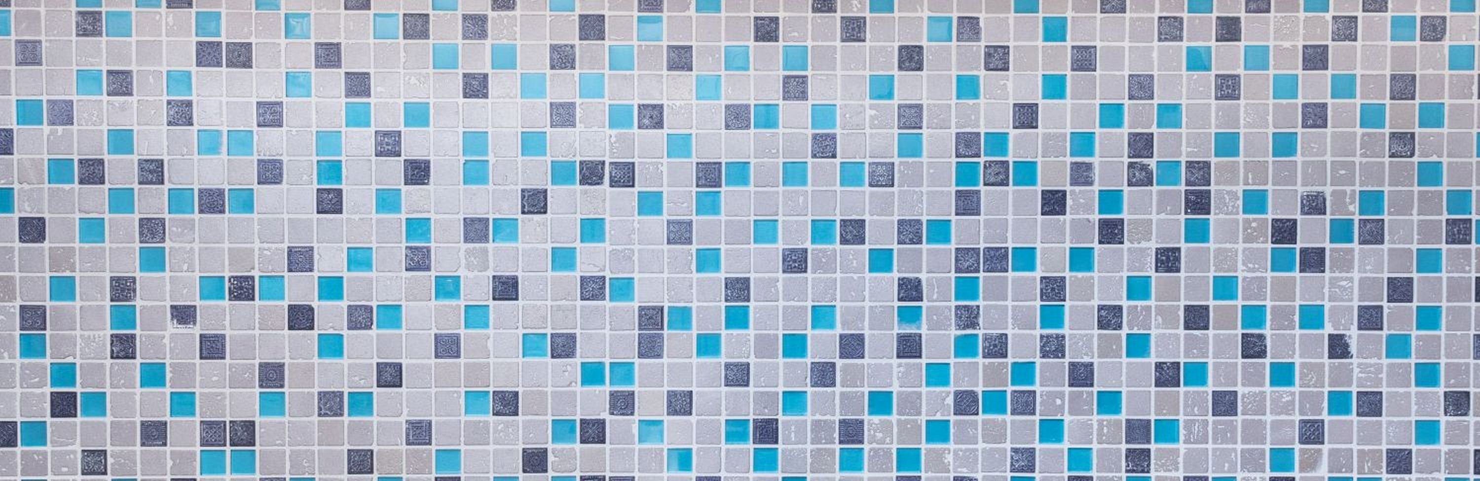Mosani Kunststein Mosaikfliesen blau grau Mosaikfliese Rustikal Resin Glasmosaik