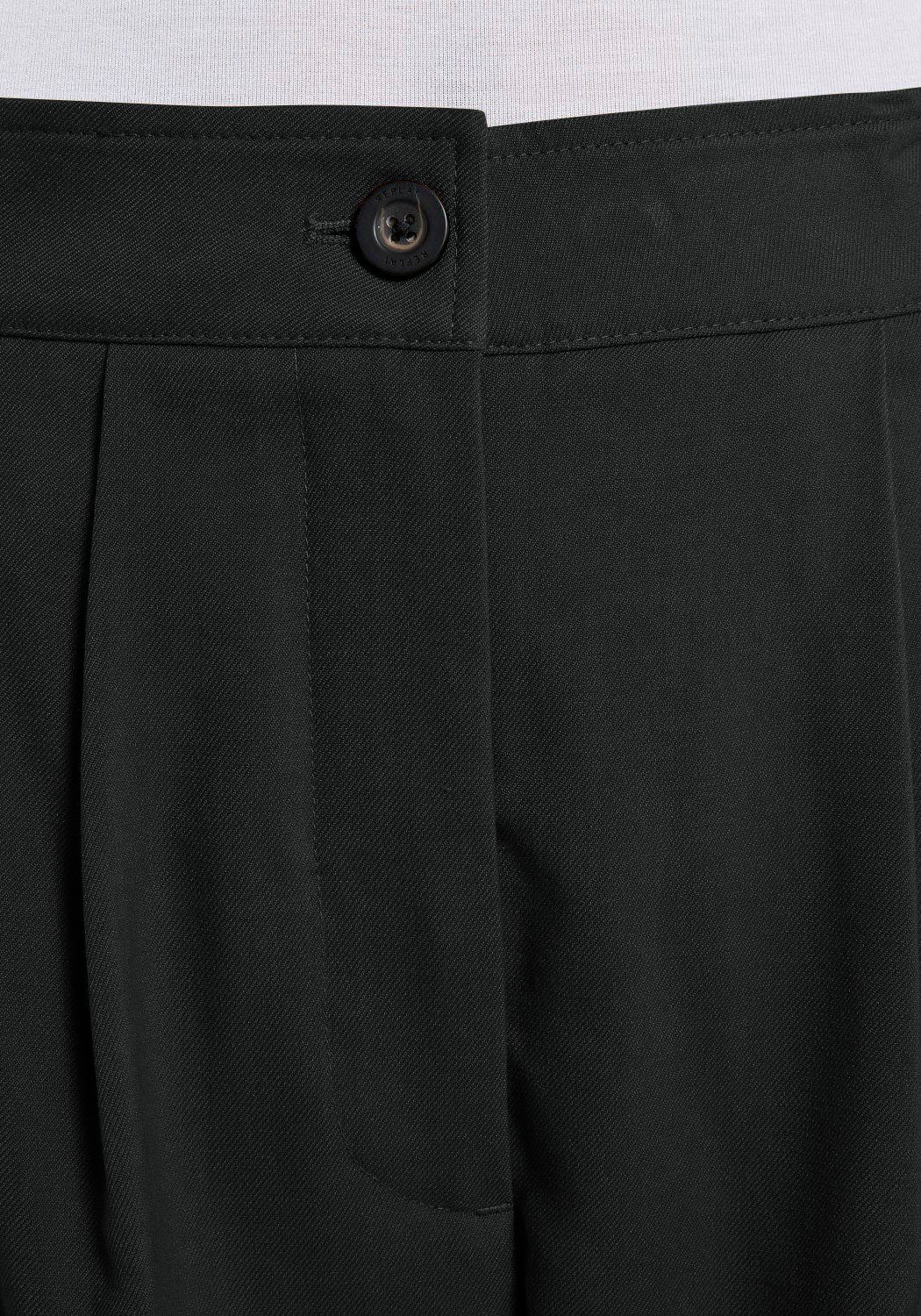 Replay Bundfaltenhose black