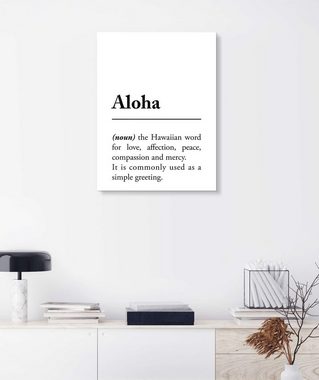 Posterlounge Acrylglasbild Typobox, Aloha Definition, Badezimmer