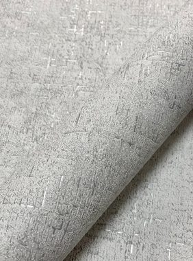Newroom Vliestapete, Grau Tapete Industrial Leicht Glänzend - Unitapete Betontapete Silber Rustikal Modern Uni Beton für Wohnzimmer Schlafzimmer Flur