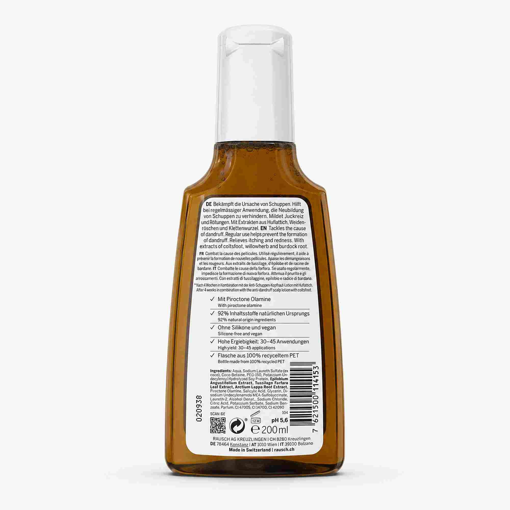 Rausch Haarshampoo RAUSCH Anti-Schuppen-Shampoo mit Huflattich 200ml