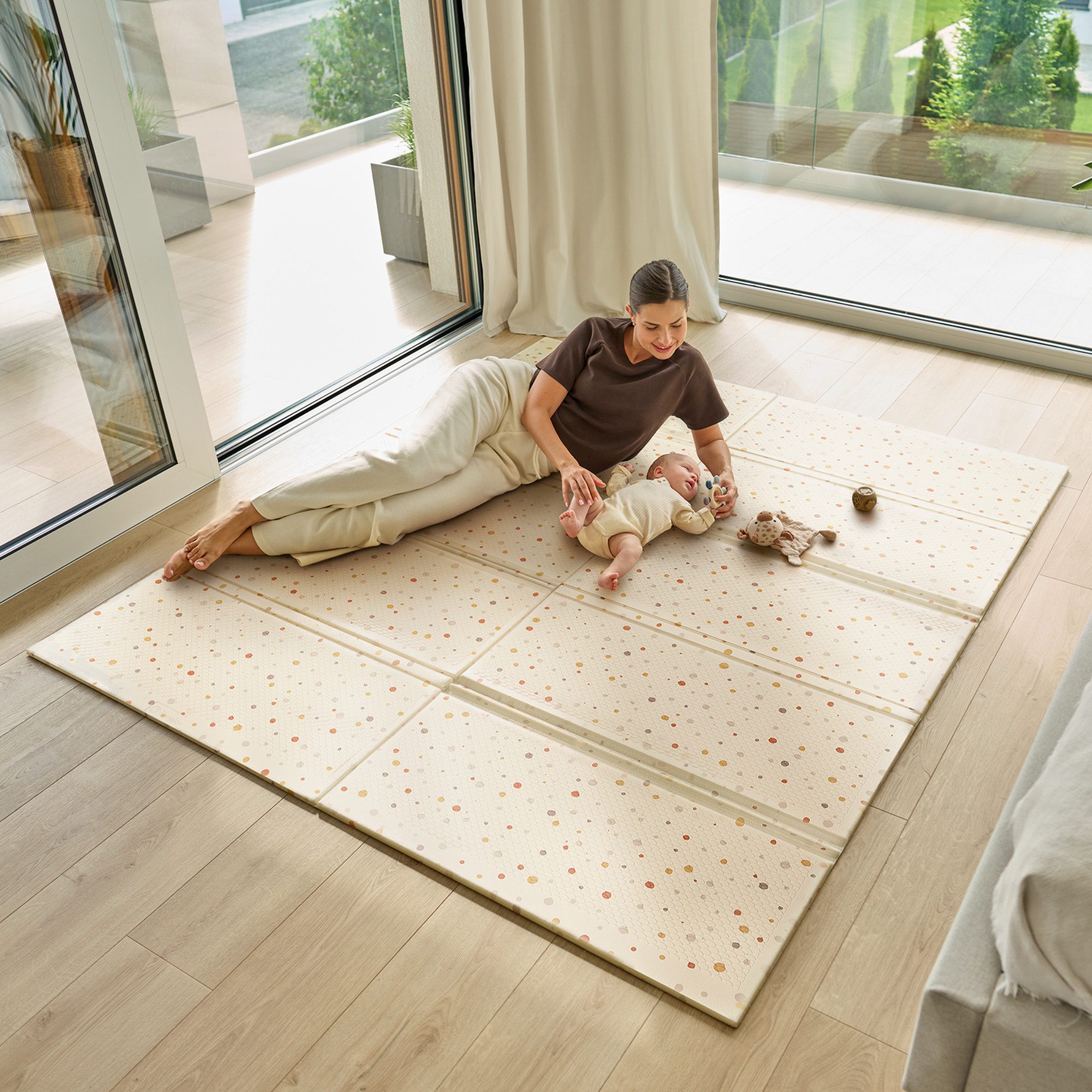 lionelo Spielmatte ZORA (Set, Set), Faltbar/beidseitig/geruchsneutral/XPE/1,5 cm dick/antirutsch