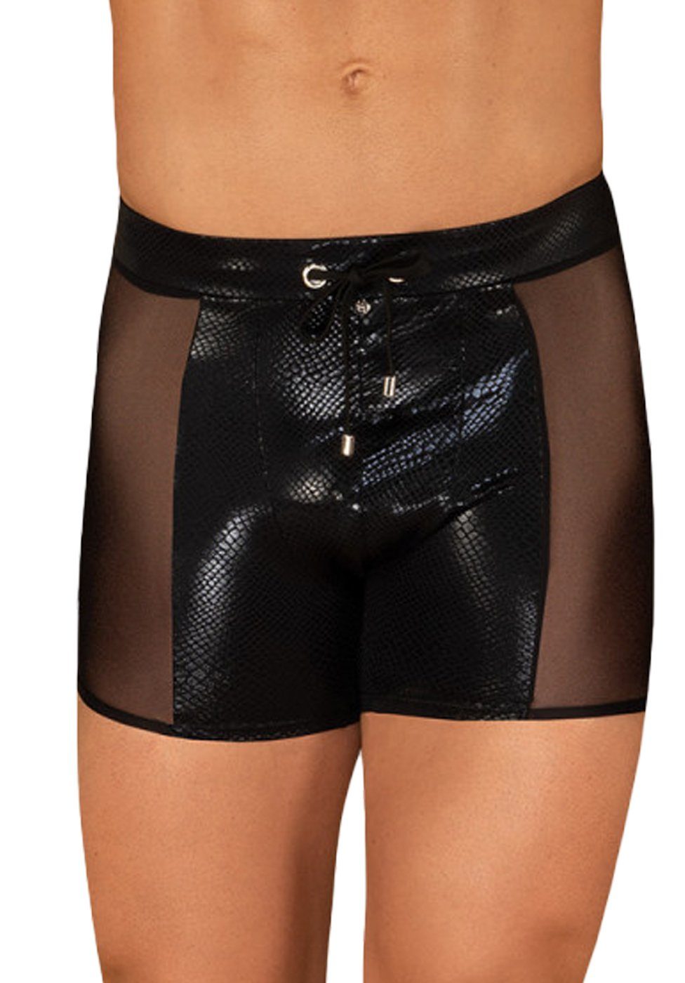 Obsessive transparente Negra schwarz Boxer-Badehose - Materialeinsätze Badehose Punta