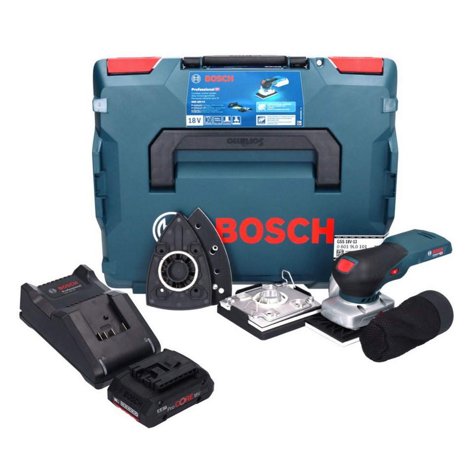 Thumbnail - Bosch Professional Exzenterschleifer GSS 18V-13 Akku Schwingschleifer 18 V + 1x ProCORE Akku 4,0 Ah + Lade
