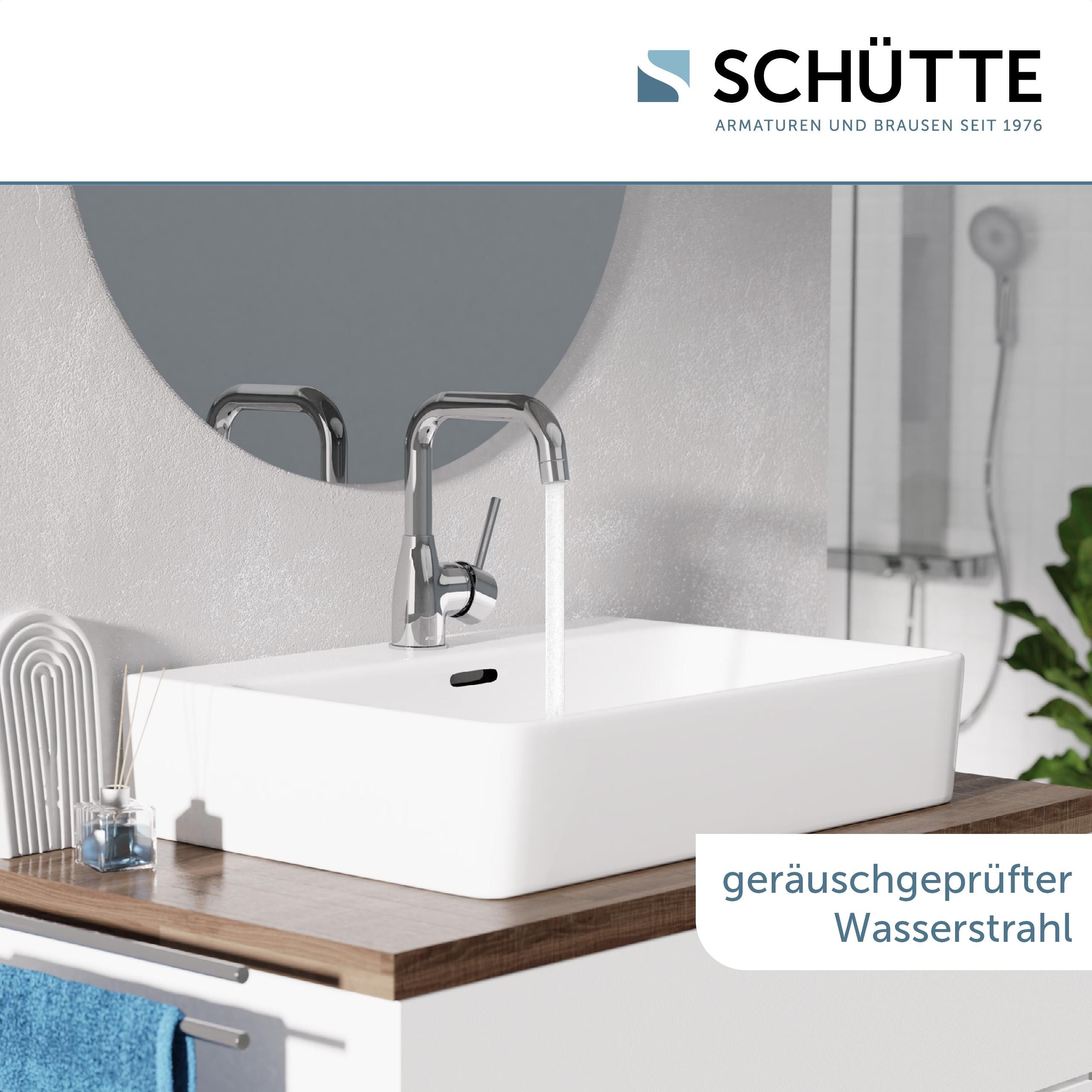 Schütte Waschtischarmatur RAVENNA chrom schwarz Pop-up Ablauf, Kartusche, M günstig online kaufen