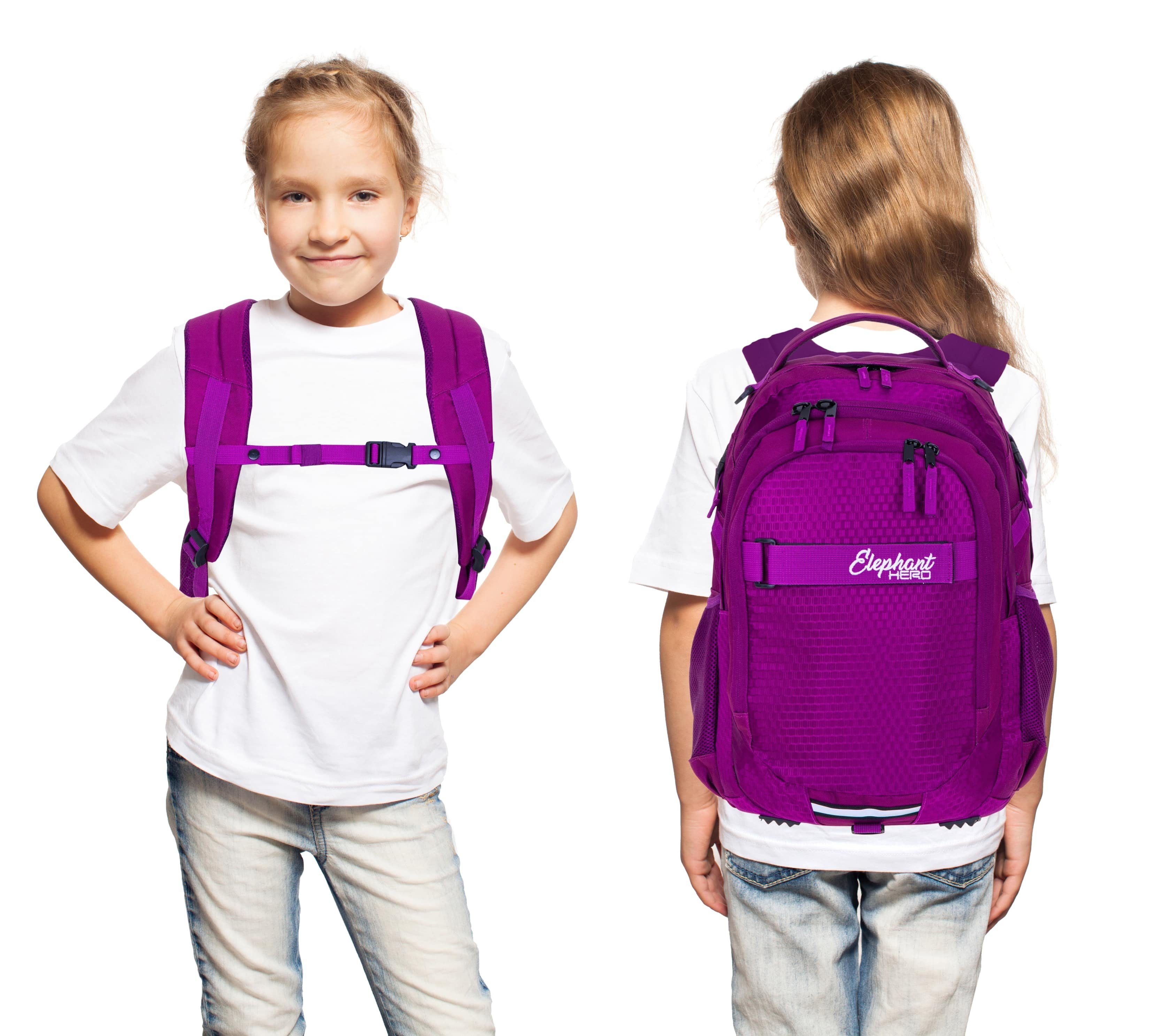 ELEPHANT Schulrucksack Hero Signature Schultasche (2 Teile Set), Rucksack + Mäppchen Box
