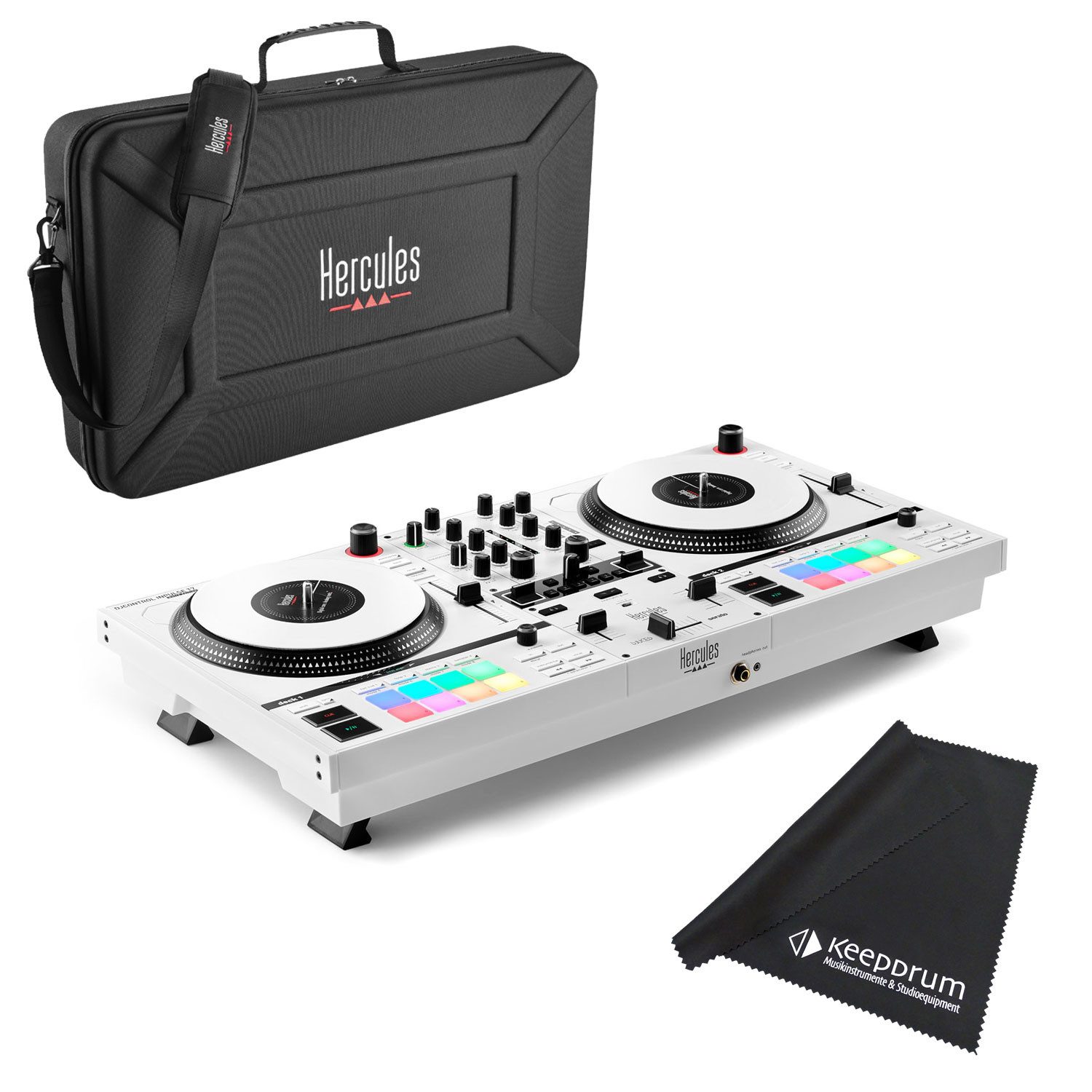 DJ Controller Hercules DJ Controller Inpulse T-7 Weiss mit Tasche und Tuch