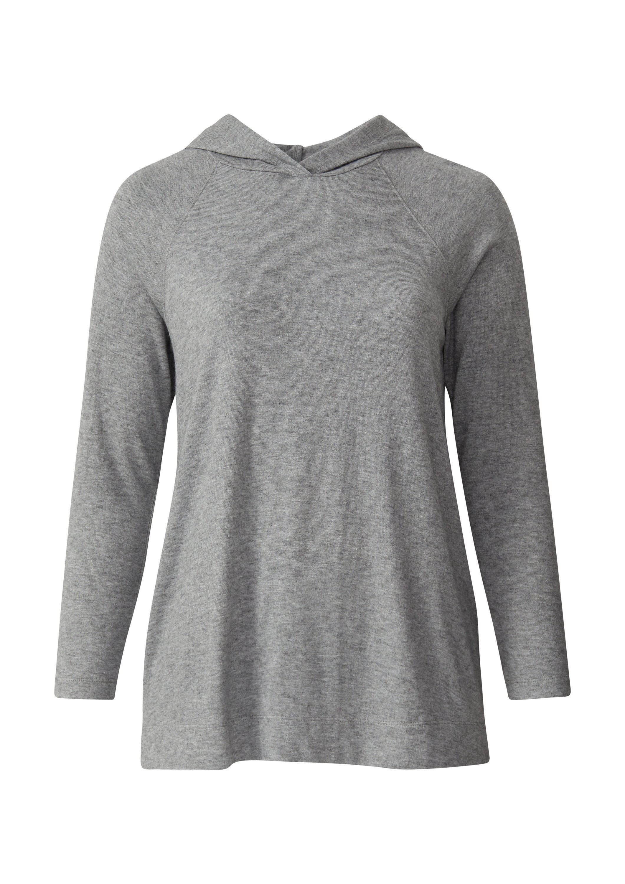 s.Oliver Langarmshirt T-Shirt Meliertes Longsleeve aus Stretchjersey mit Kapuze