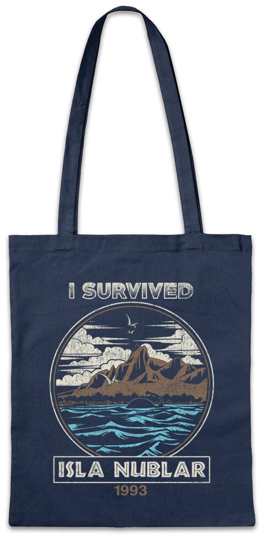 Beuteltasche Jurrasic Island Stofftasche Park Logo Symbol Sign Dinosaurier Dinosaur