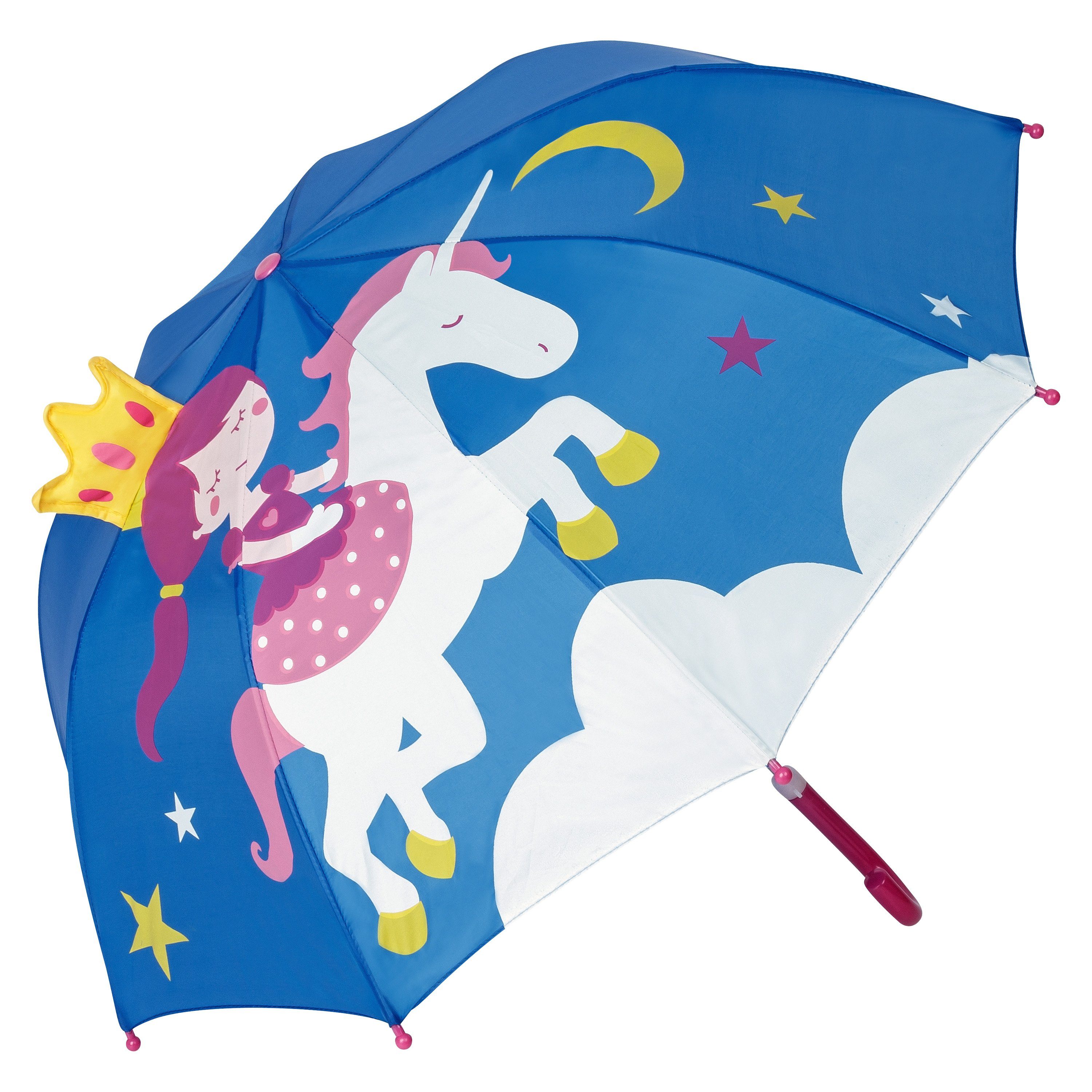 von Lilienfeld Stockregenschirm Kinderschirm Prinzessin mit Einhorn Junge Mädchen bis ca. 8 Jahre, 3D