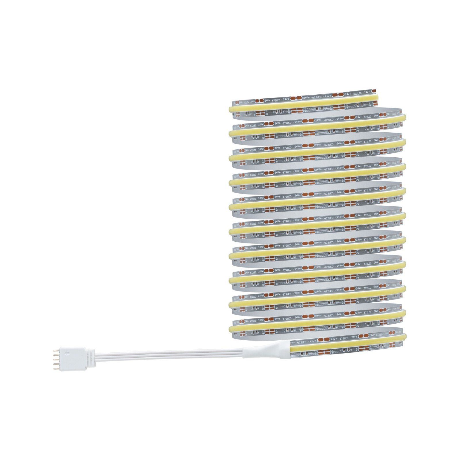 Paulmann LED-Streifen Kunststoff, 25,5W MaxLED 1000 3m Full-Line 230/24V 1-flammig, 2700-6500K Set Basis silber TunableWhite COB