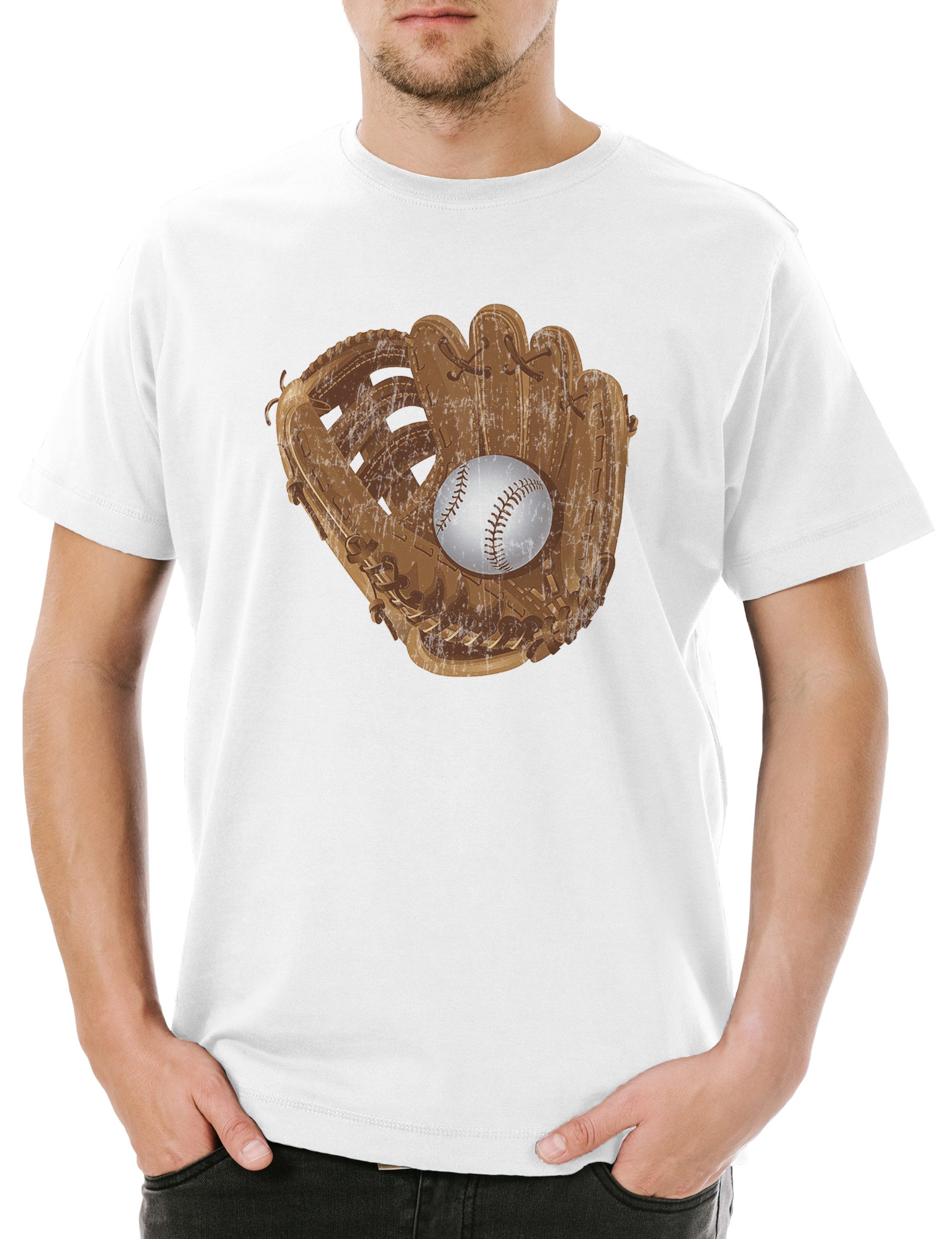 Print-Shirt Baseball Glove Herren T-Shirt Player Sport Passion Love Addiction