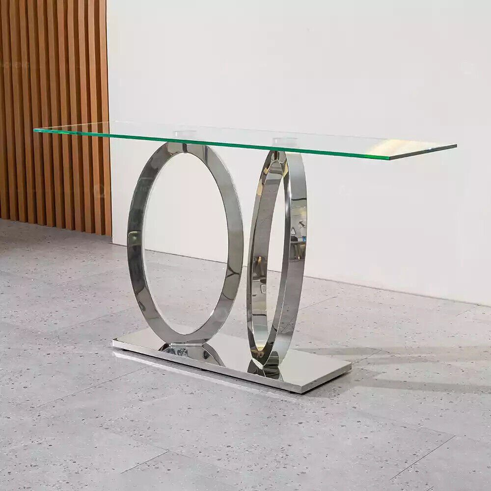 Edelstahl Europa Glas Konsole), Tische Designer 1x Design mit JVmoebel Made Konsole Konsolentisch Konsolen Tisch in Luxus (1-St.,