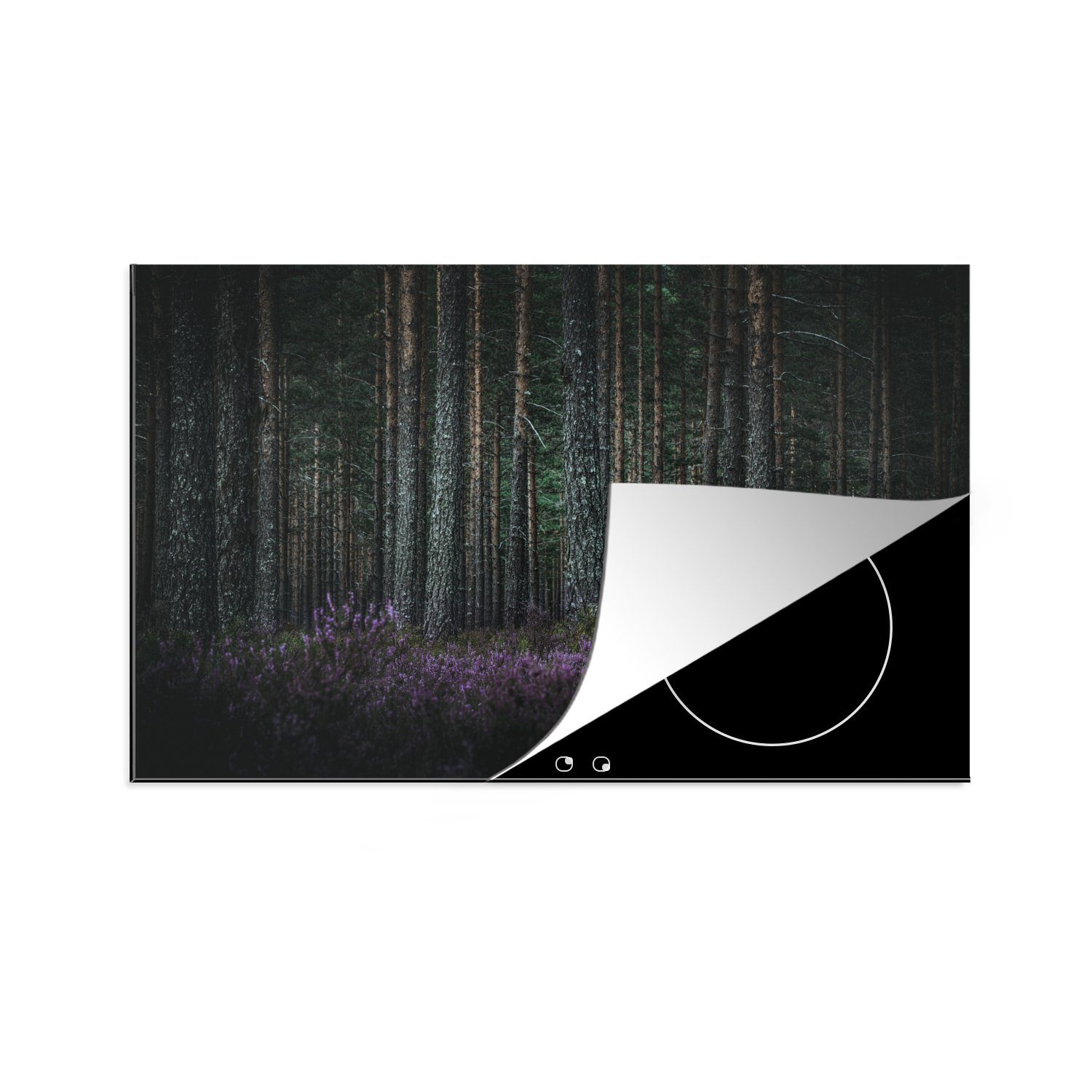 MuchoWow Herdblende-/Abdeckplatte Lavendel im Wald, Vinyl, (1 tlg), 81x52 cm, Induktionskochfeld Schutz für die küche, Ceranfeldabdeckung