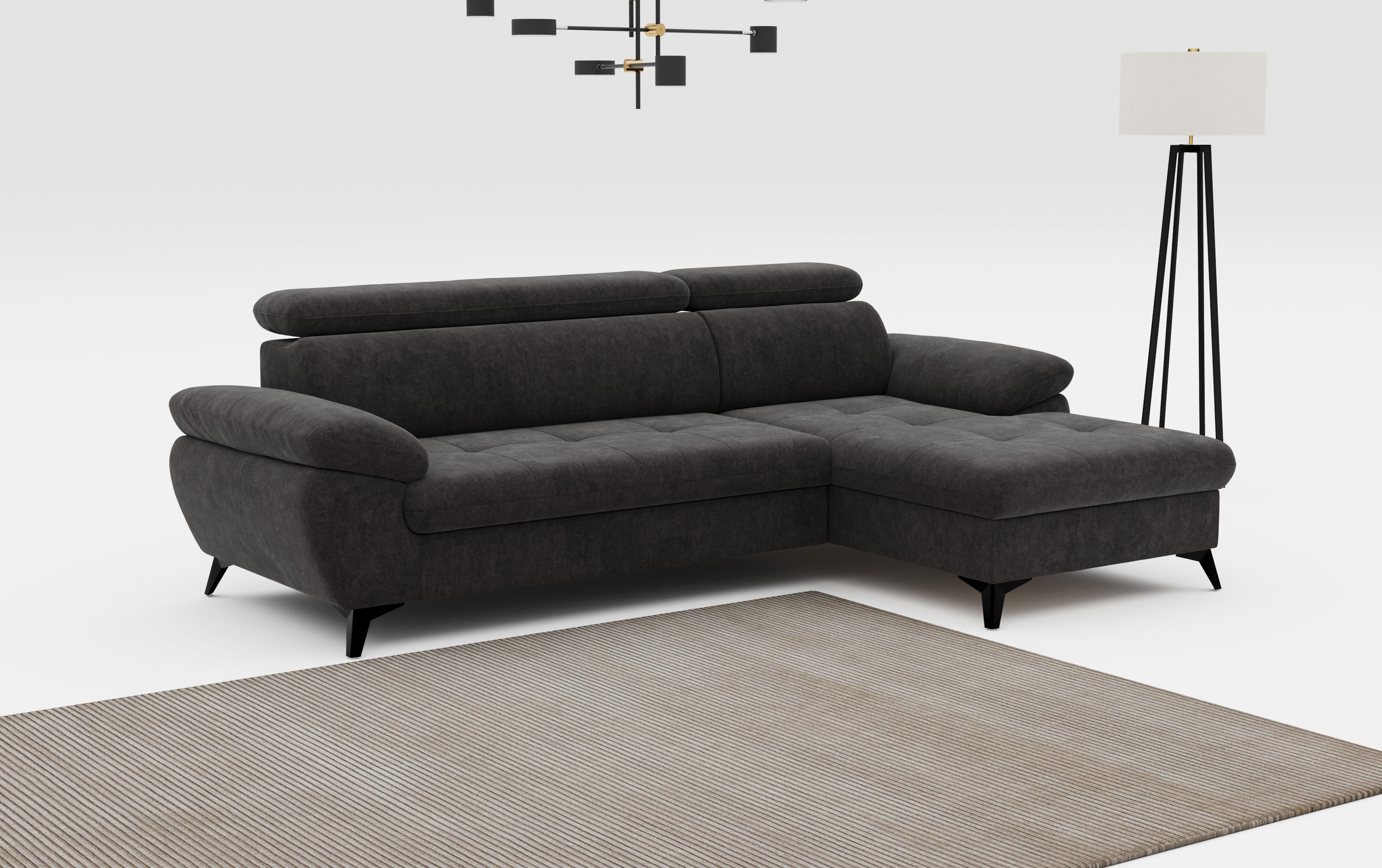 COTTA Ecksofa Hudson L-Form, mit Kopfteilverstellung, günstig online kaufen