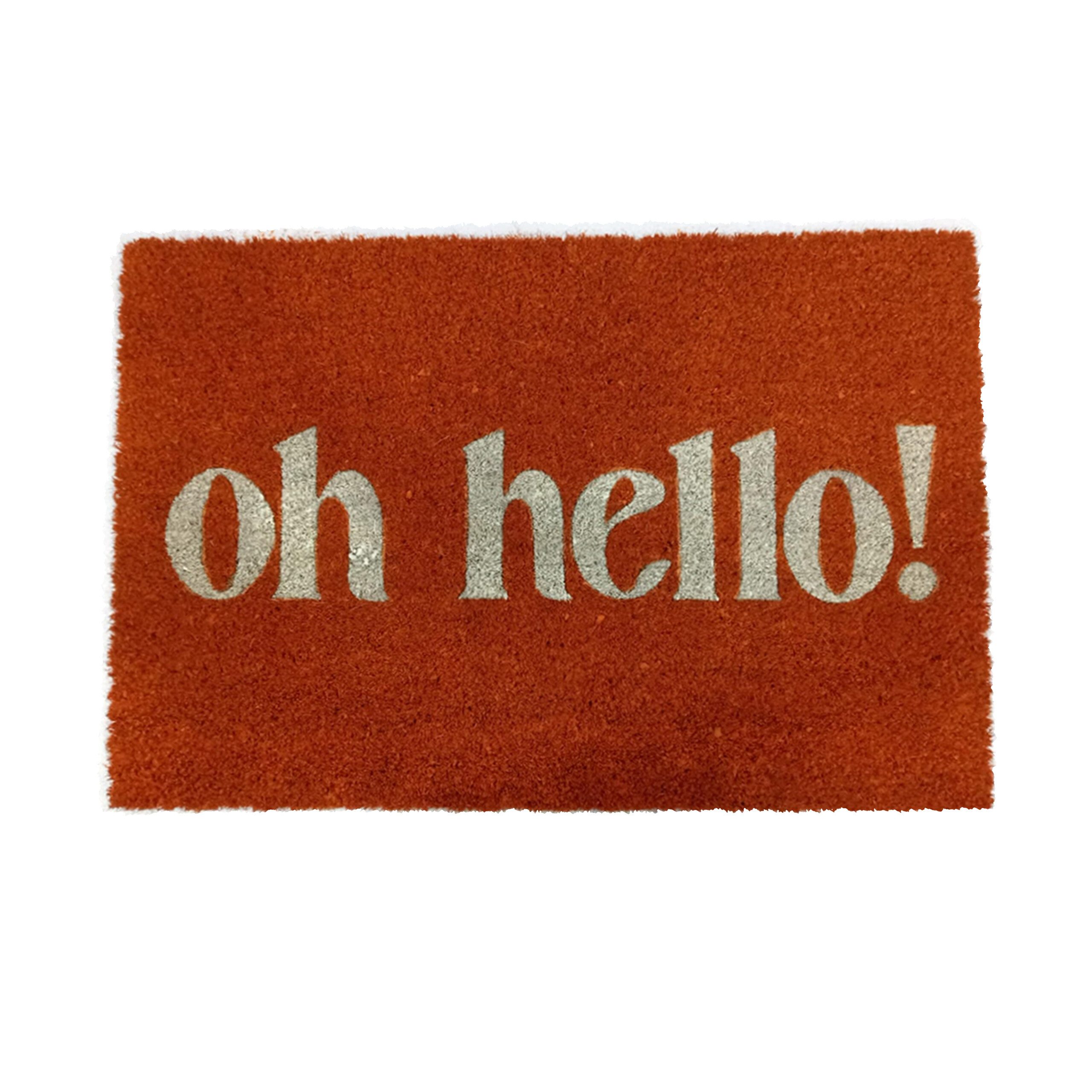 relaxdays Fußmatte Kokos Fußmatte Begrüßung, rechteckig, Höhe: 15 mm, K