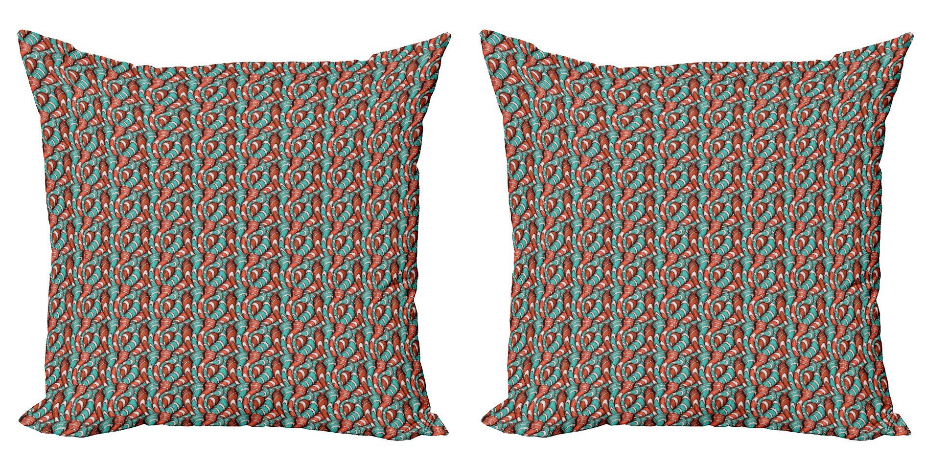 Kissenbezüge Modern Accent Doppelseitiger Digitaldruck, Abakuhaus (2 Stück), Abstrakt Gewellte Linien Grunge