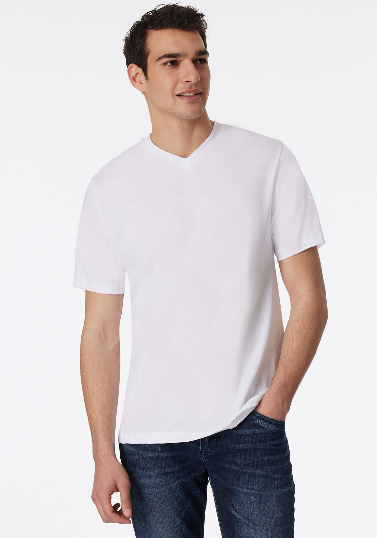 Schiesser V-Shirt Essentials (2er-Pack) mit V-Ausschnitt