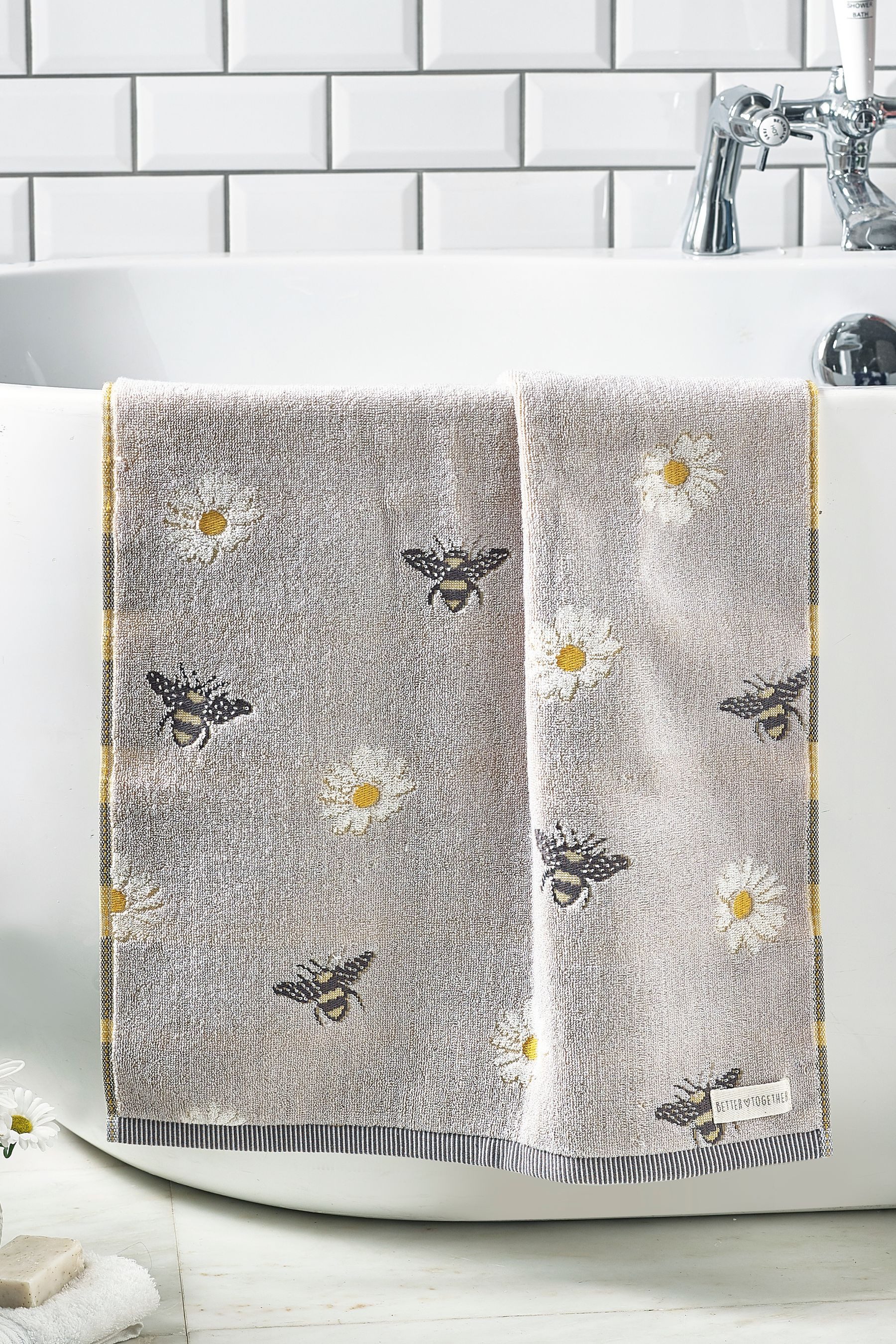 Next Handtuch Handtuch mit Bienen- und Gänseblümchendesign, (1-St)