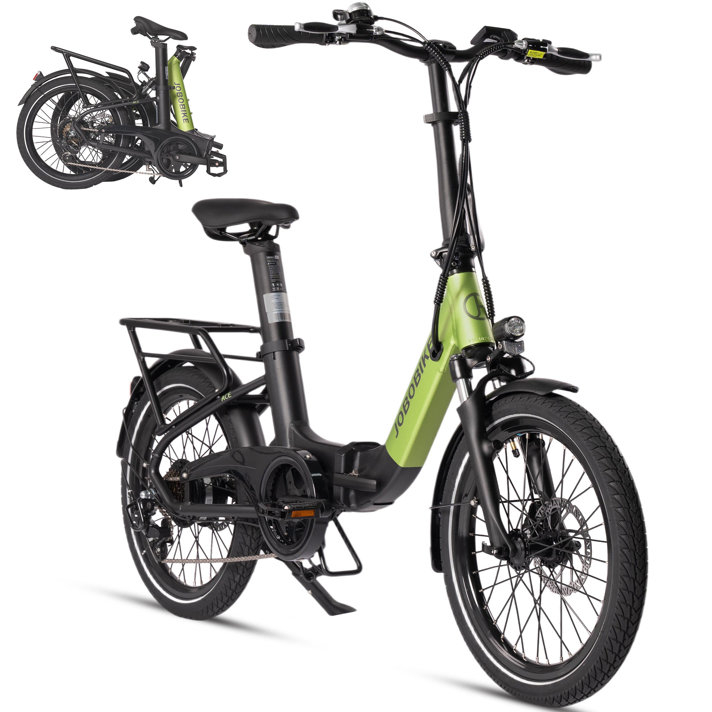 E-Bike Klapprad 20 Zoll Faltrad, Ace/ACE Pro Cityrad, 360Wh Sitzrohrakku, bis 100km