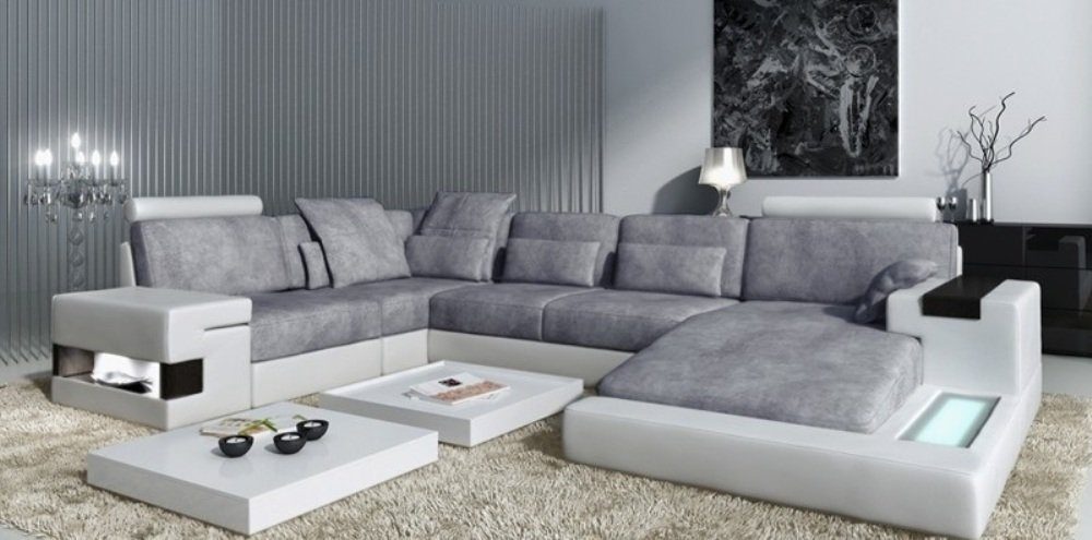 Couch Polster Sofa JVmoebel Ecksofa Ledersofa Wohnlandschaft Europe in Großes Sitz Made Sofas, Ecke