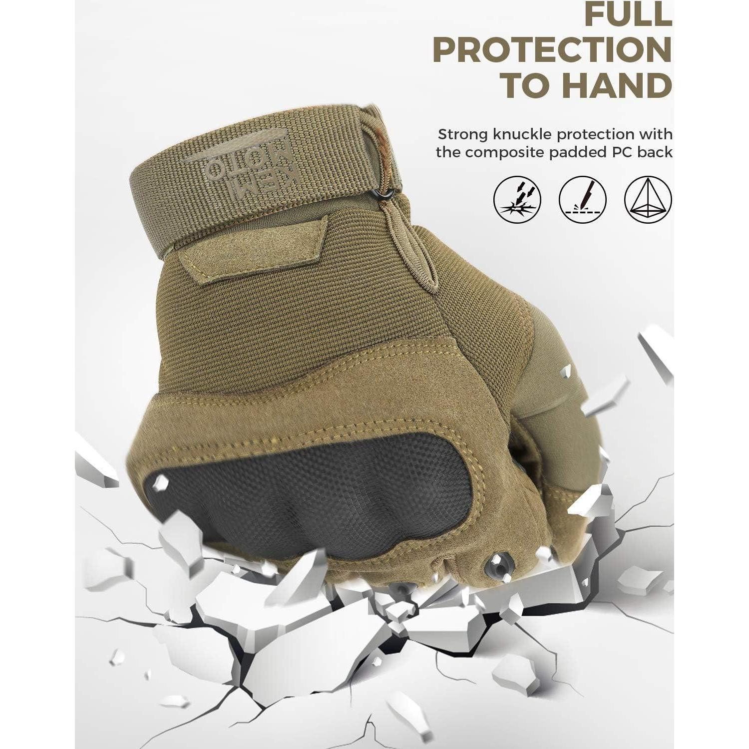 LuxusKollektion Arbeitshandschuhe Handschuhe Taktische Vollfinger Kohlefaser Knöchelprotektor XXL Braun