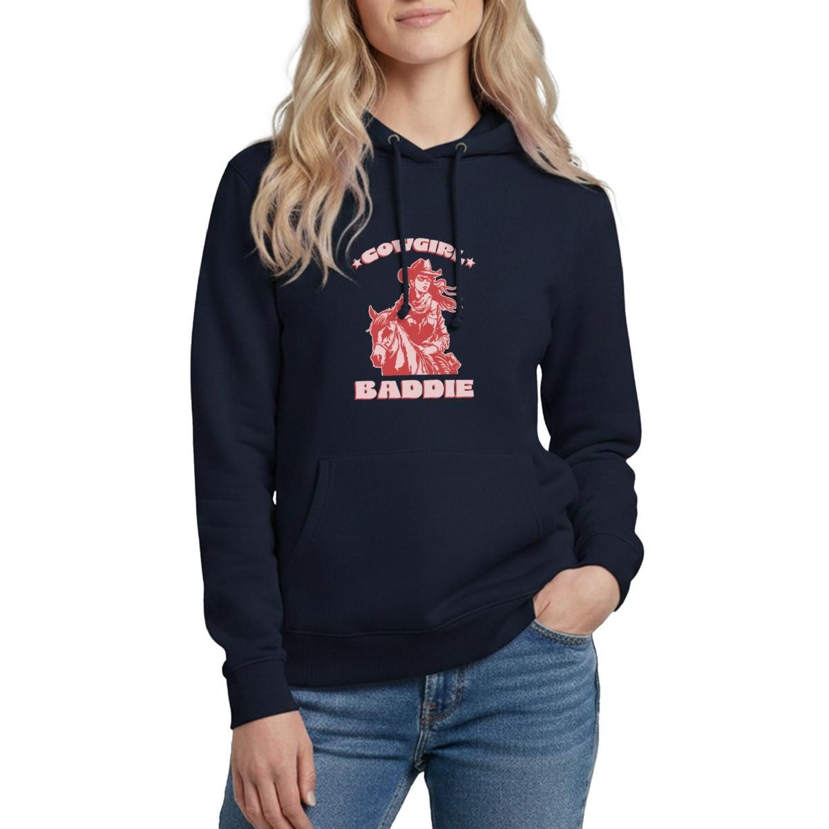 Spreadshirt Hoodie Cowgirl Baddie, Pferd Und Reiterin Style Damen Hoodie (1-tlg)