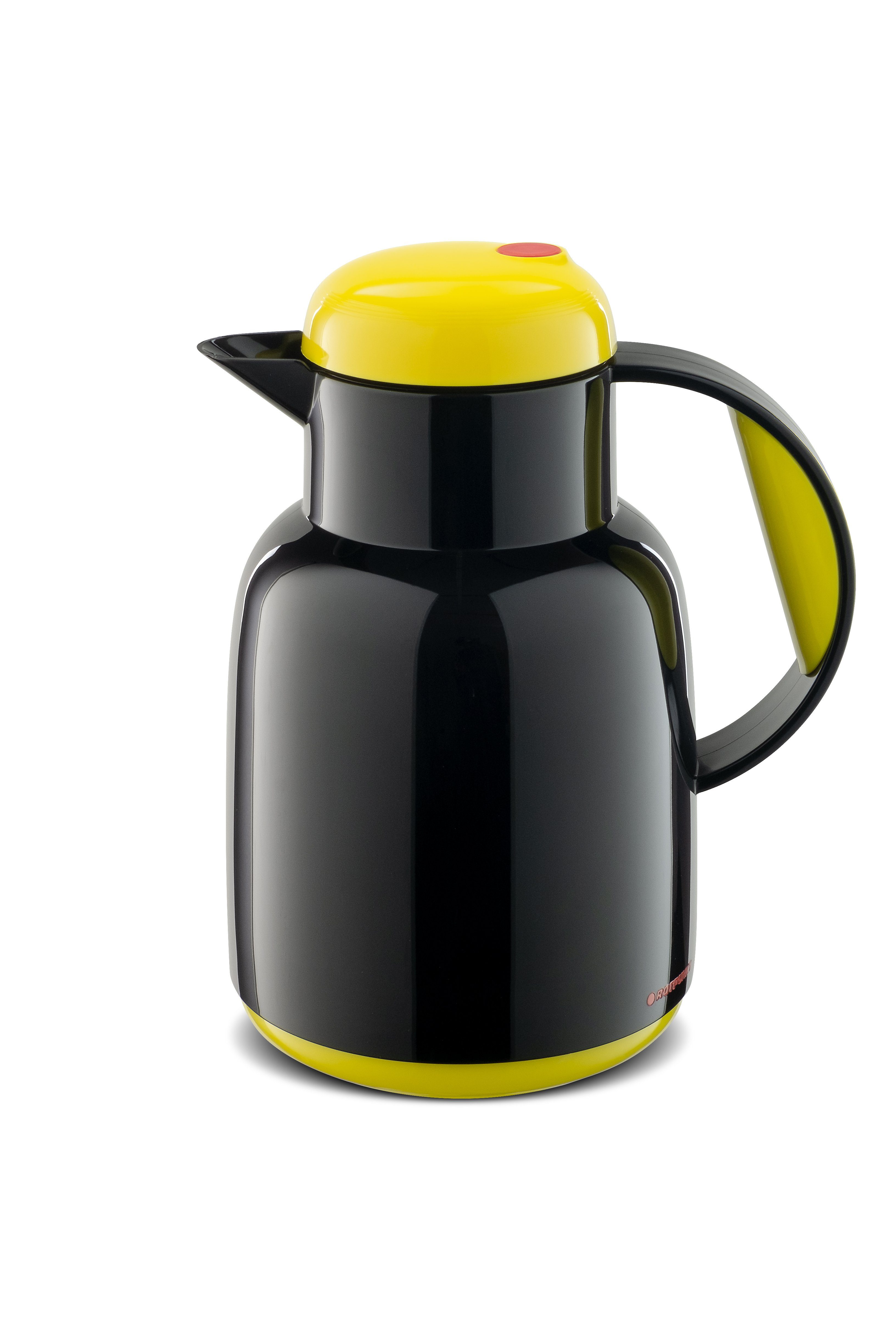 ROTPUNKT Isolierkanne 1,0 ltr. Glaseinsatz I 24 Std warm 36 std kalt I Made in Germany, 1 l, (Kaffeekanne I Teekanne, 970 onyx/honey melon), Glaskolben aus doppelwandigem Rosalin-Glas