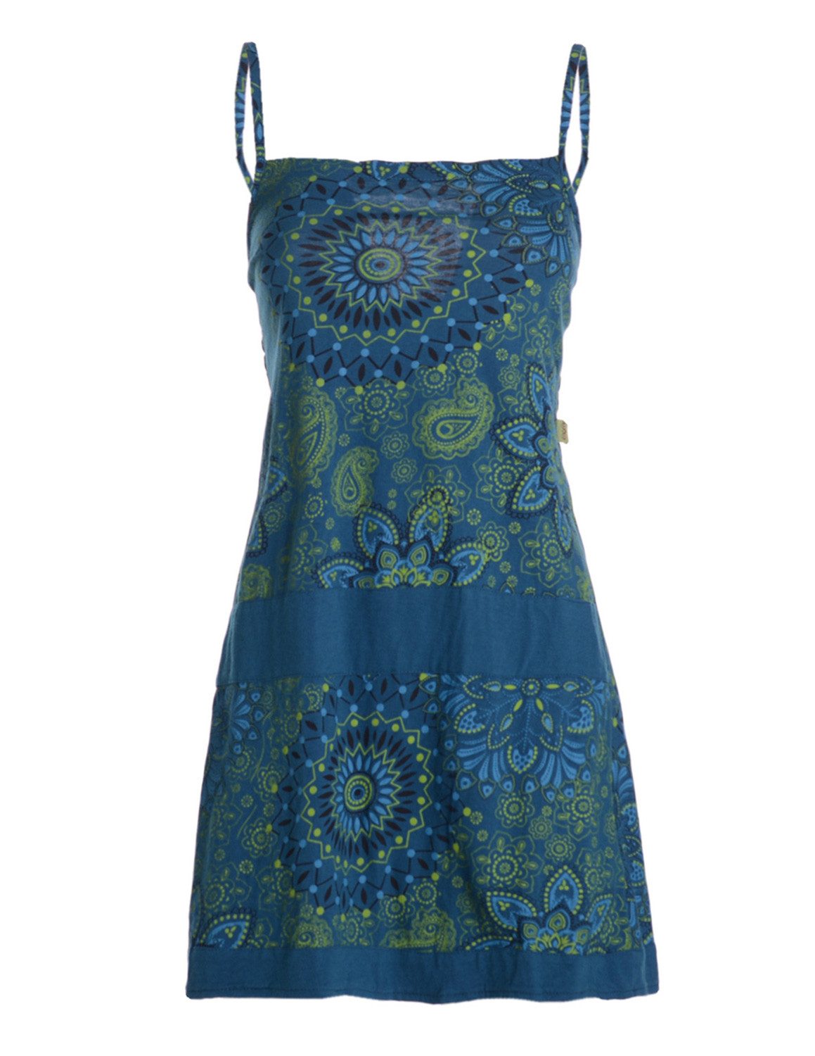 Vishes Minikleid Sommerkleid Damen Bedruckt Spaghettiträger Jersey Baumwolle Alternative Mode, Boho, Hippie, Ethno, Festival