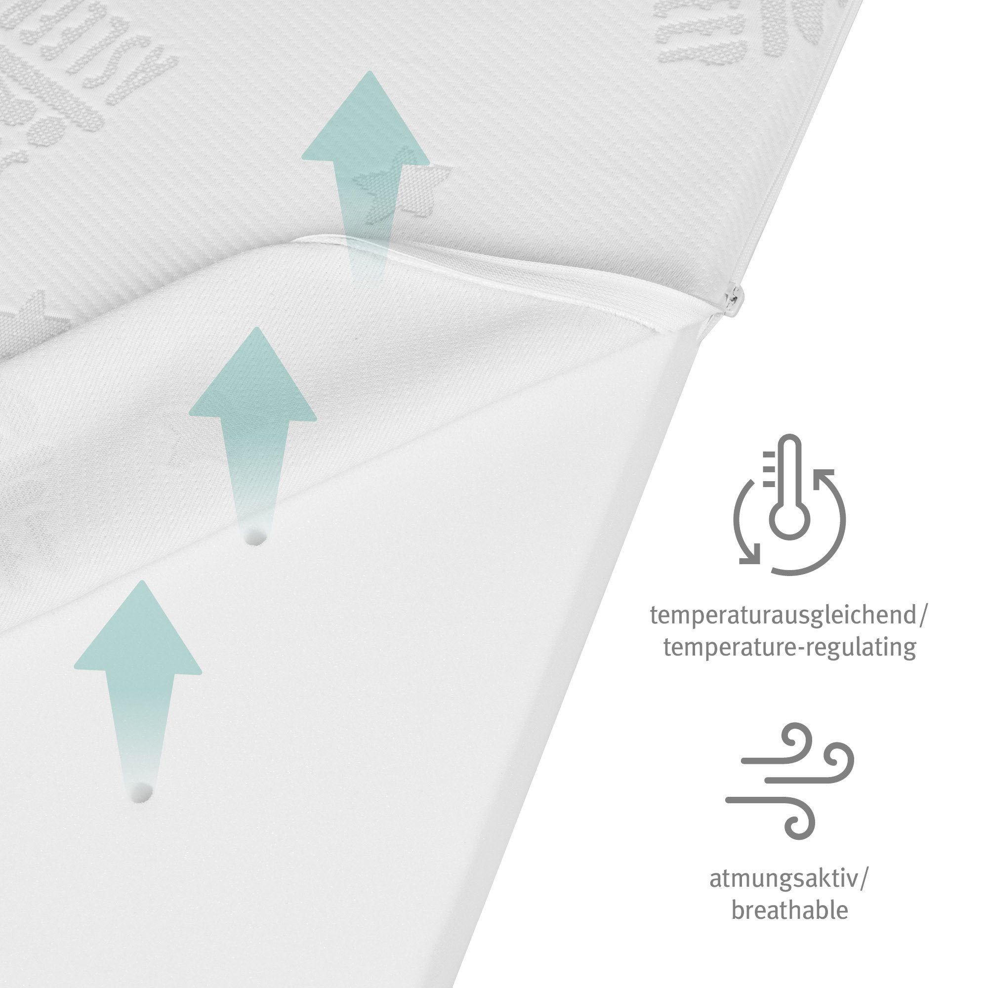 cm - 9 hoch, optimales Air Balance, Babymatratze für Schlafklima Babybettmatratze, roba®, asleep® safe