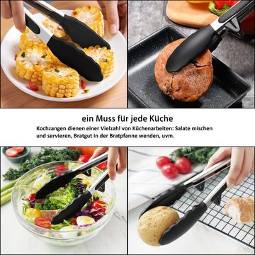 Intirilife Kochzange, 2er Set multifunktionale Küchenzangen - Grillzange Salatbesteck