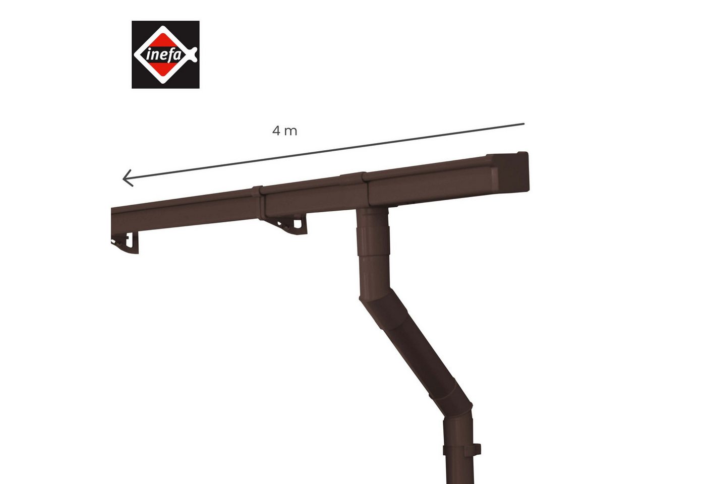 Thumbnail - INEFA Dachrinne NW 68 Dachrinnen-Set kastenförmig aus PVC für Gartenhaus, Kastenrinnen- Set von INEFA, 1-St., Set für ei...