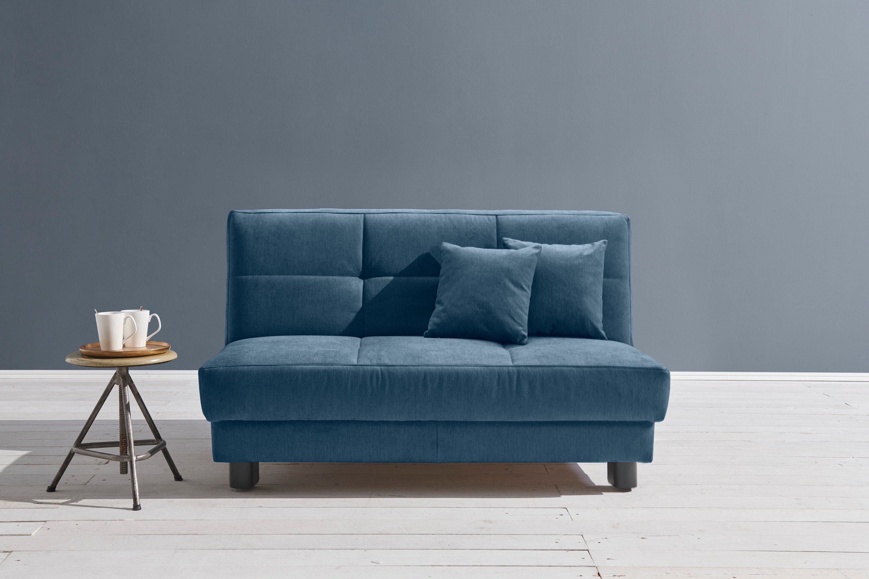 ell + ell Schlafsofa Tilda, Breite 160 cm, inkl. 2 Zierkissen blau