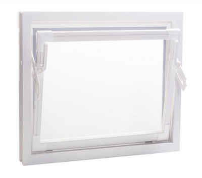 ACO Severin Ahlmann GmbH & Co. KG Kellerfenster ACO 50x50cm Nebenraumfenster Fenster Kippfenster weiß Kellerfenster Einfachglas, wärmeisolierende Kunststoff-Hohlkammerprofile