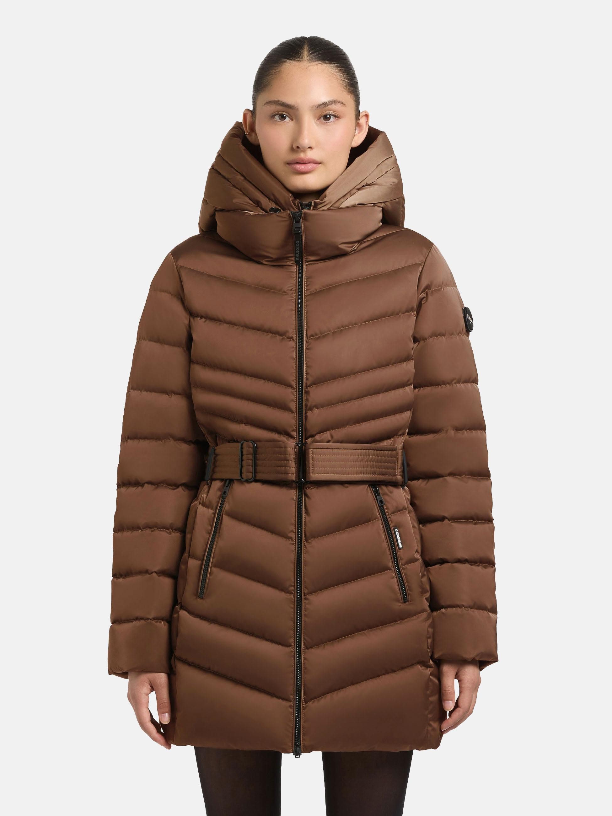 khujo Kurzmantel Kina Gesteppter Damen Mantel mit abnehmbarem Taillengürtel günstig online kaufen