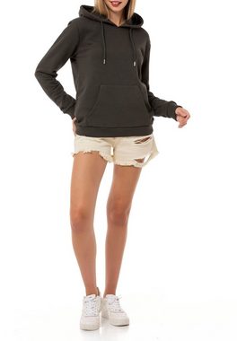 RedBridge Kapuzensweatshirt Red Bridge Damen Kapuzenpullover Hoodie Premium Basic Khaki-XS hochwertiger Baumwollmix