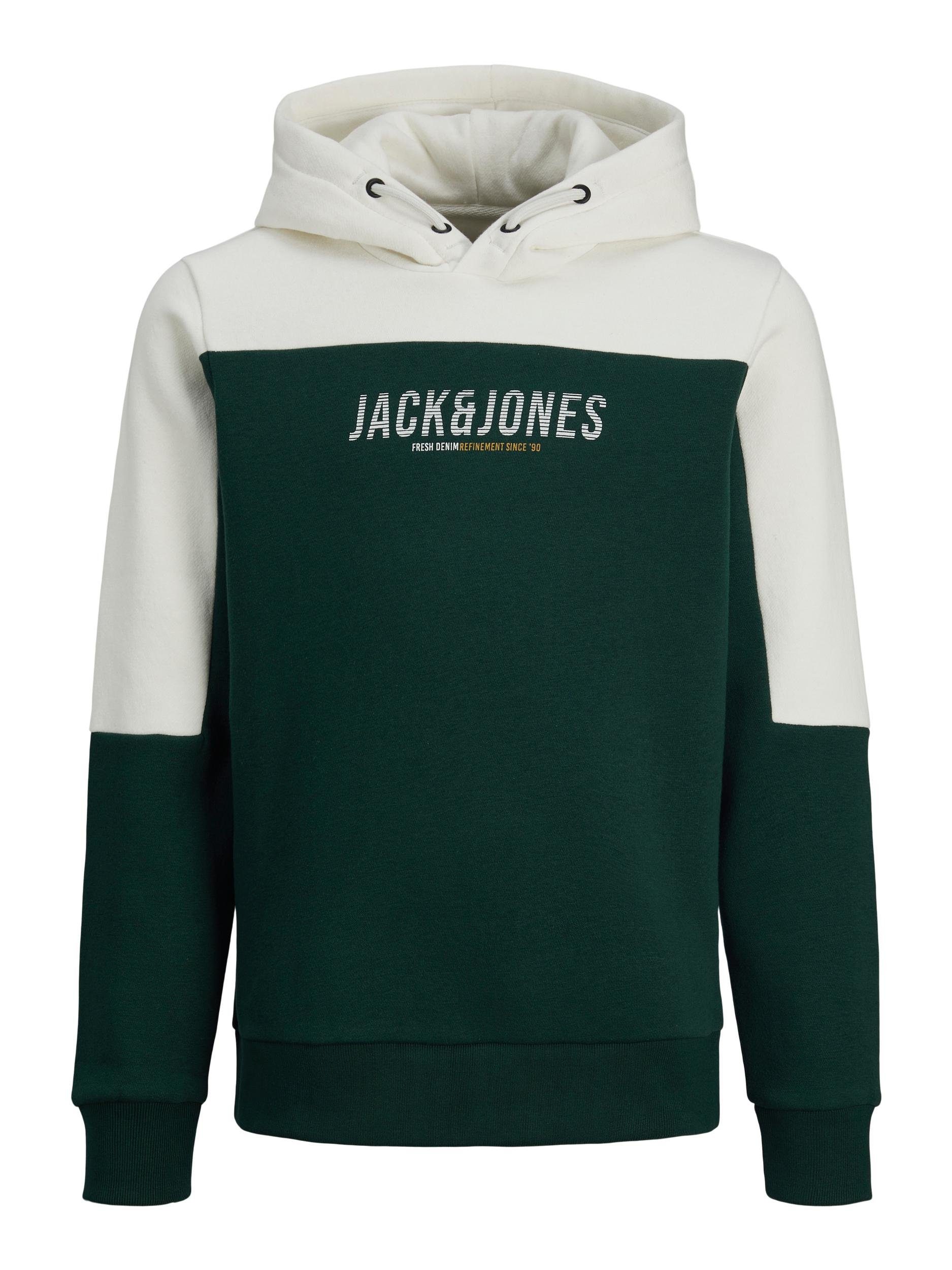 Jack & Jones Junior Sweatshirt JJEDAN BLOCKING SWEAT HOOD JNR pine grove | Sweatshirts