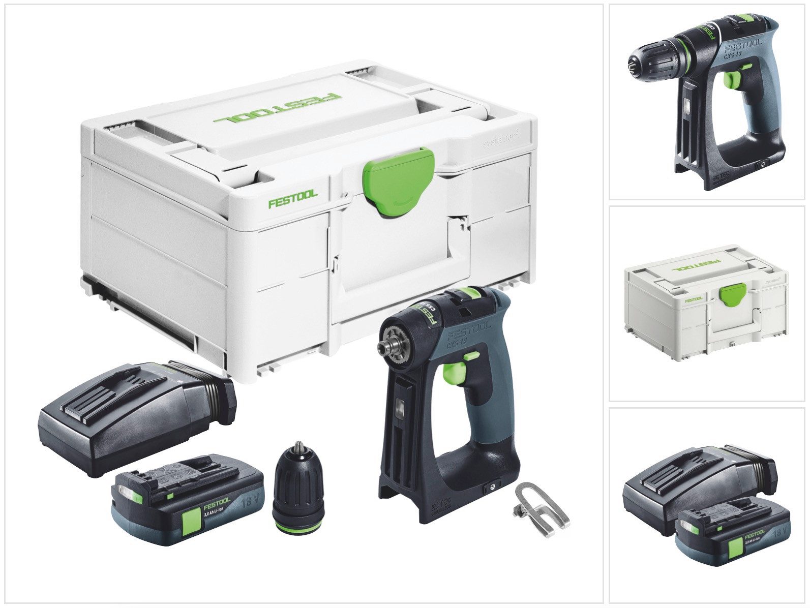 FESTOOL Akku-Schrauber CXS 18 Akku Bohrschrauber 18 V 40 Nm Brushless + 1x Akku 3,0 Ah