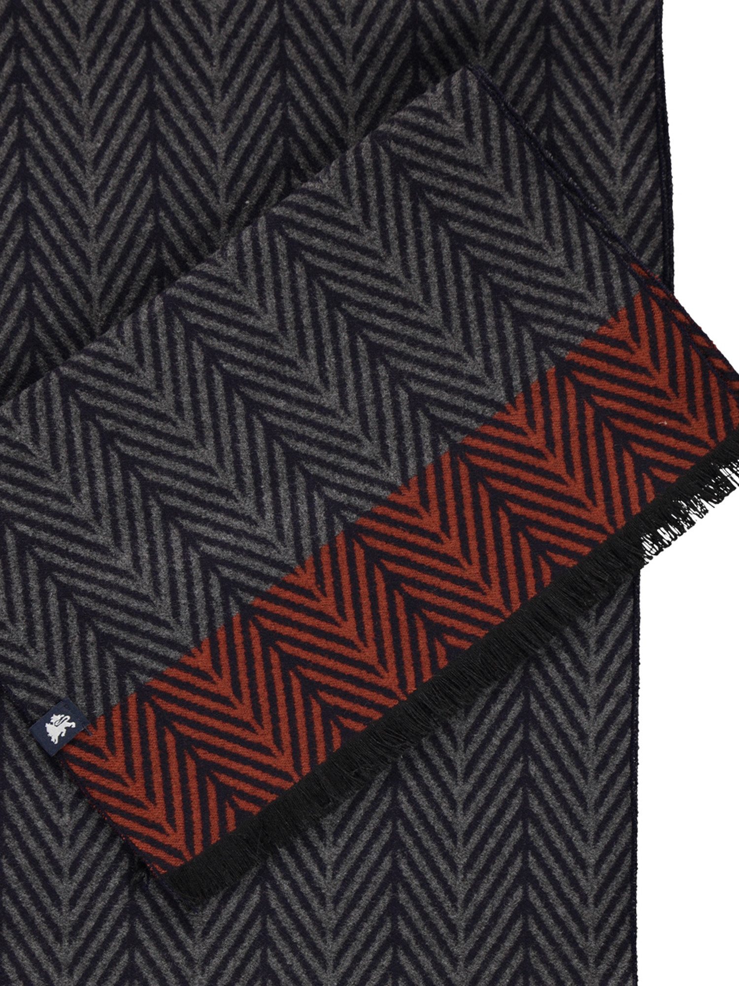 LERROS Wollschal Herrenschal mit Fischgrat-Muster