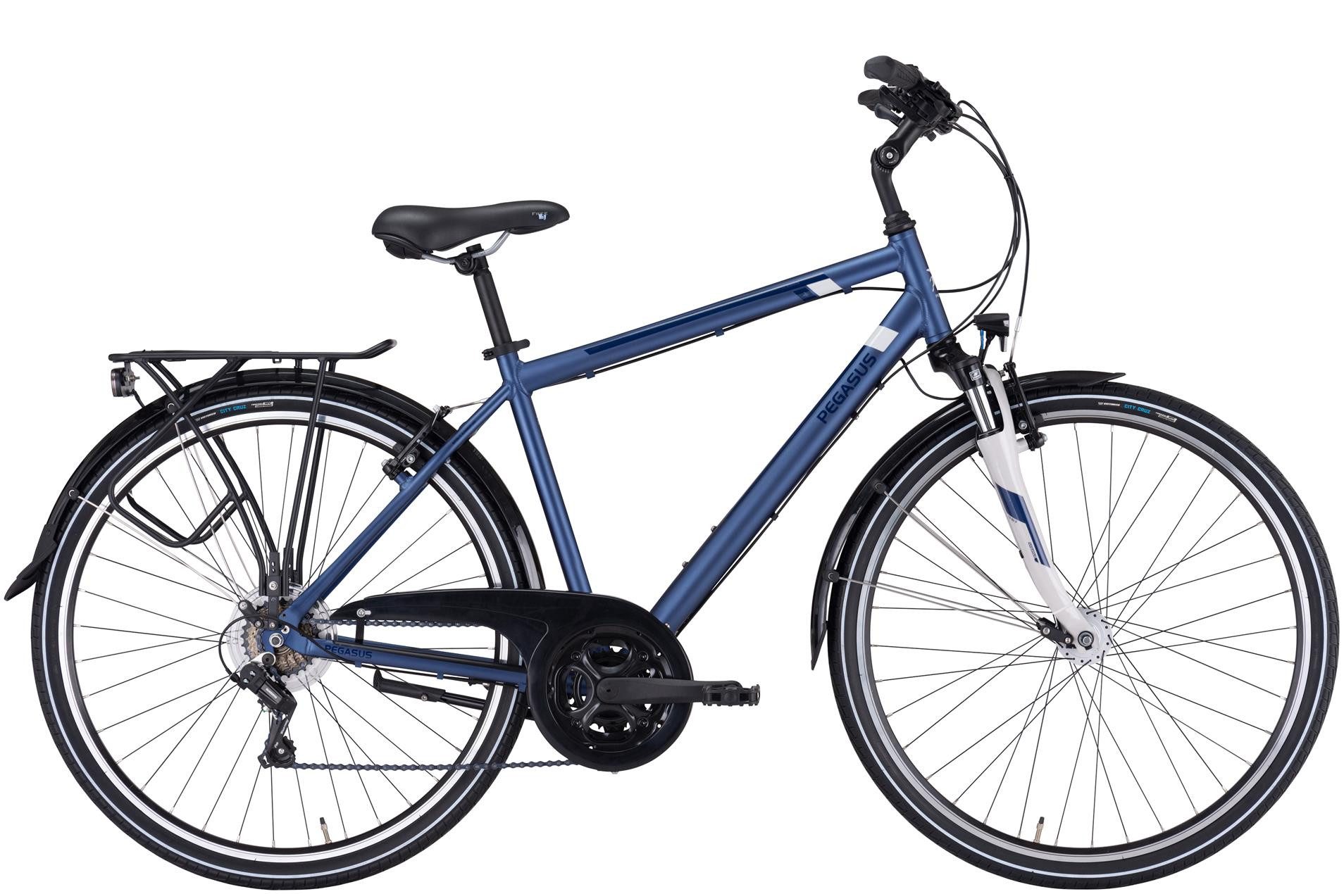 Pegasus Trekkingrad Pegasus Piazza 21 Herren blau 2026, 21 Gang Shimano Tourney RD-TY200, Kettenschaltung