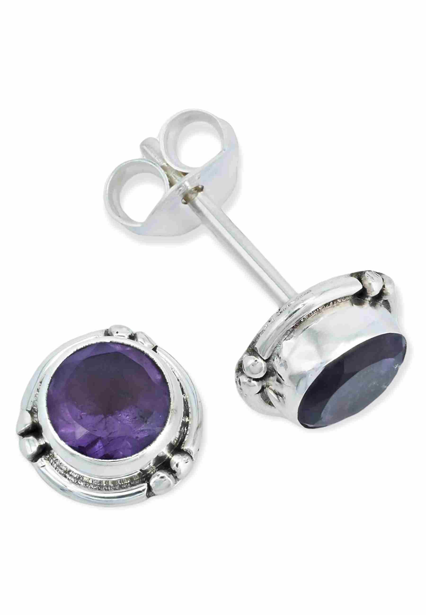 mantraroma Paar Ohrstecker LITANG aus 925 Silber mit Amethyst facettiert (P günstig online kaufen