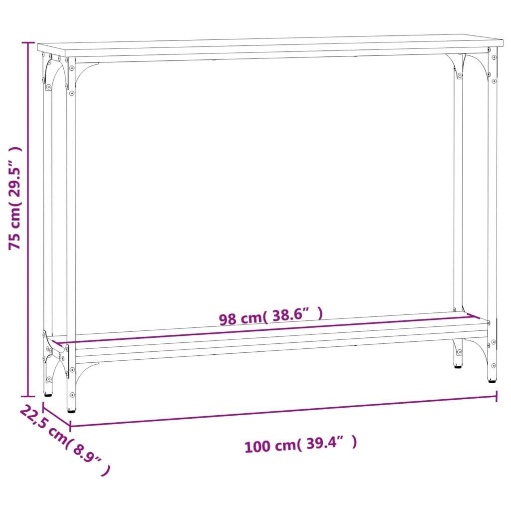 furnicato Beistelltisch Konsolentisch cm Holzwerkstoff 100x22,5x75 Sonoma-Eiche